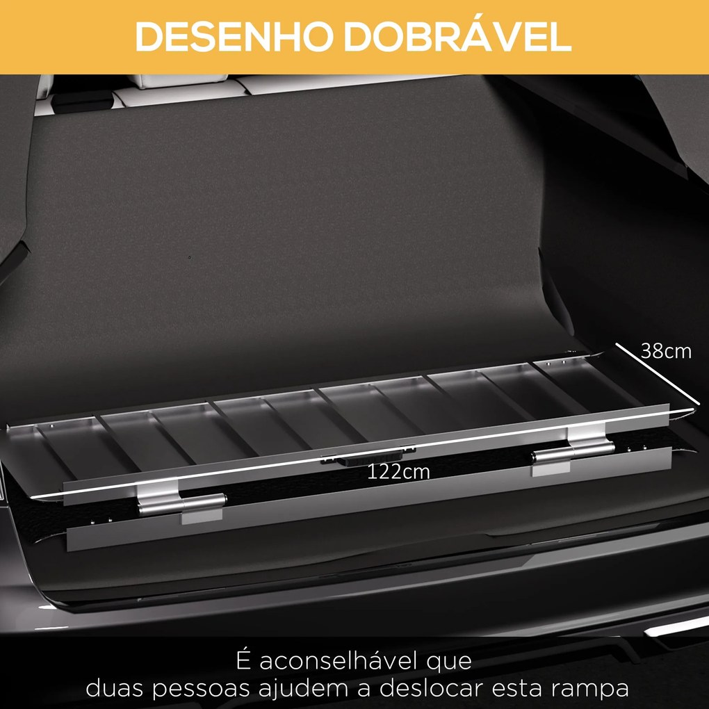 Rampa Dobrável Portátil em Alumínio "MobilityPro" – 122 cm – Preto