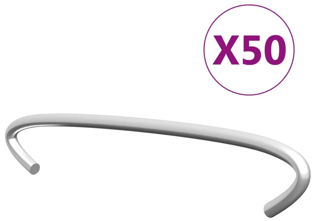 vidaXL Ganchos para gabiões 50 pcs aço galvanizado 10 cm