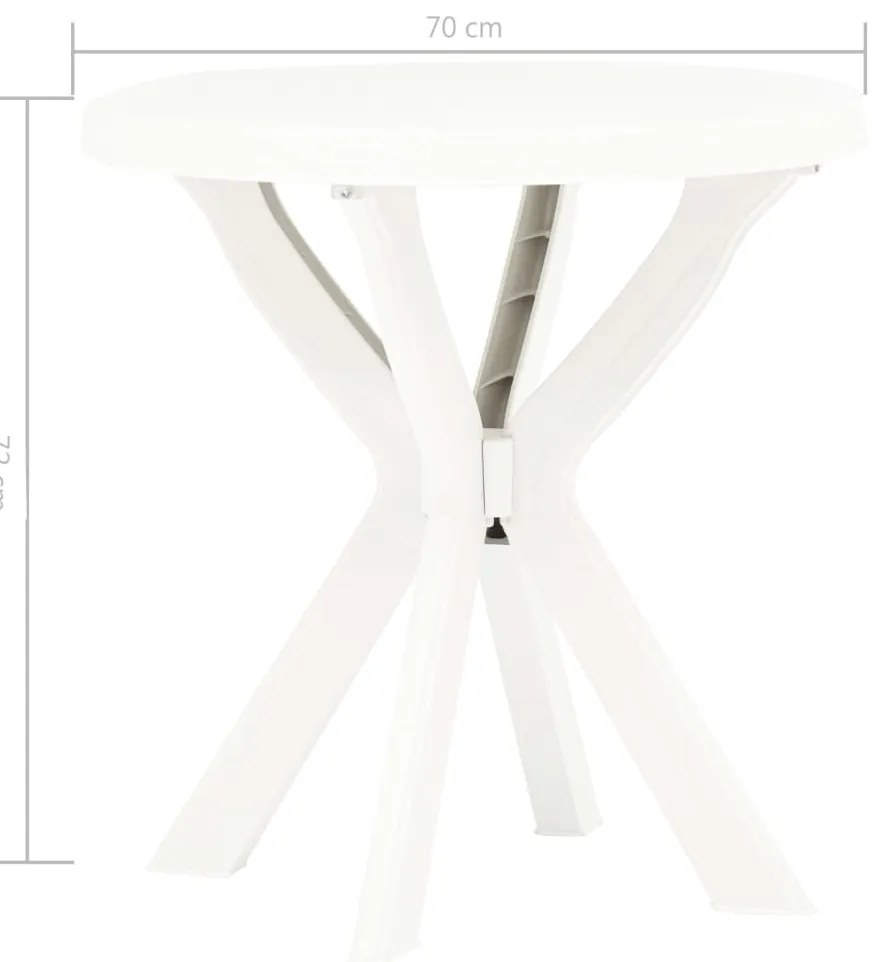 Mesa de bistrô Ø70 cm plástico branco