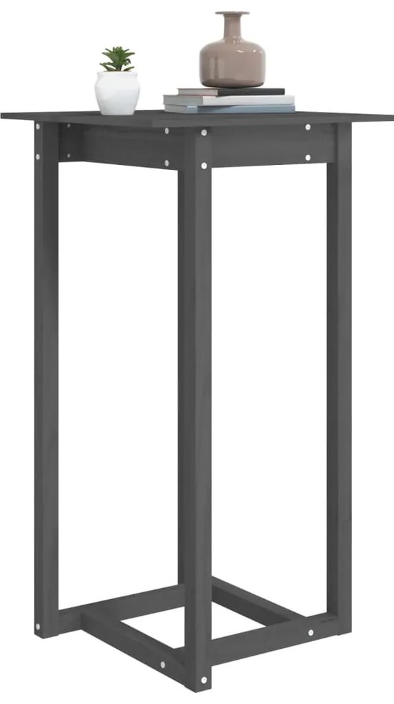 Mesa de bar 60x60x110 cm pinho maciço cinza