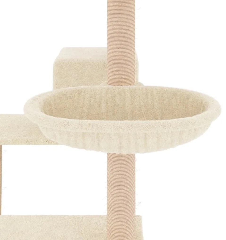 Árvore para gatos c/ postes arranhadores sisal 82,5 cm creme