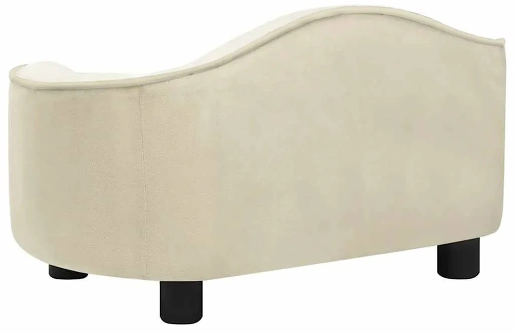 Sofá para cães 67x47x36 cm pelúcia cor creme
