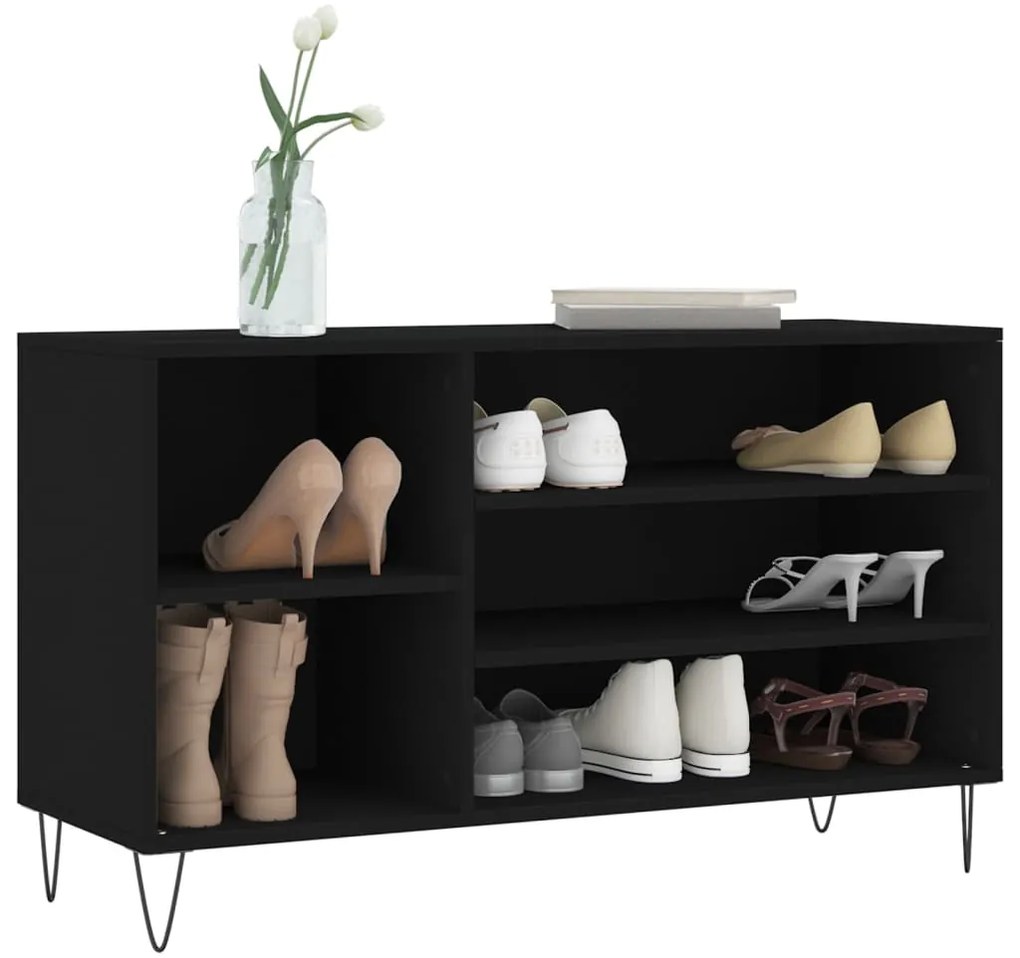 Sapateira 102x36x60 cm derivados de madeira preto