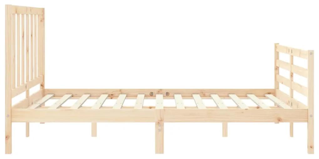 Estrutura de cama com cabeceira 160x200 cm madeira maciça