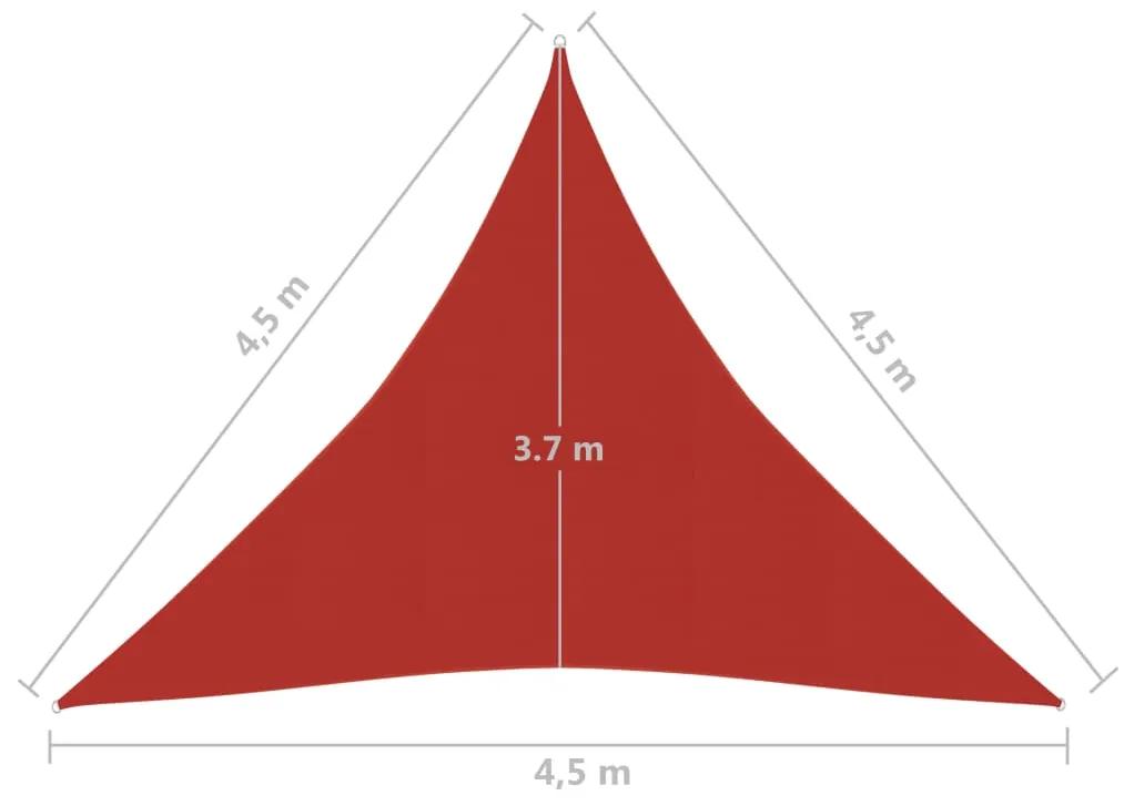 Para-sol estilo vela 160 g/m² 4,5x4,5x4,5 m PEAD vermelho