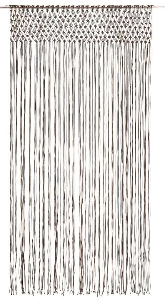 Cortina em macramé 140x240 cm algodão cinzento-acastanhado