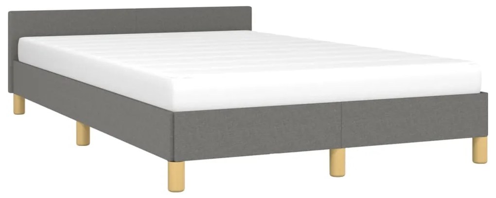 Estrutura de cama sem colchão cinza escuro 120x190 cm tecido