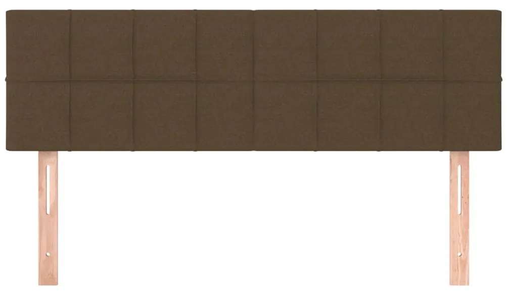 Cabeceira de cama 2 pcs tecido 72x5x78/88 cm castanho-escuro