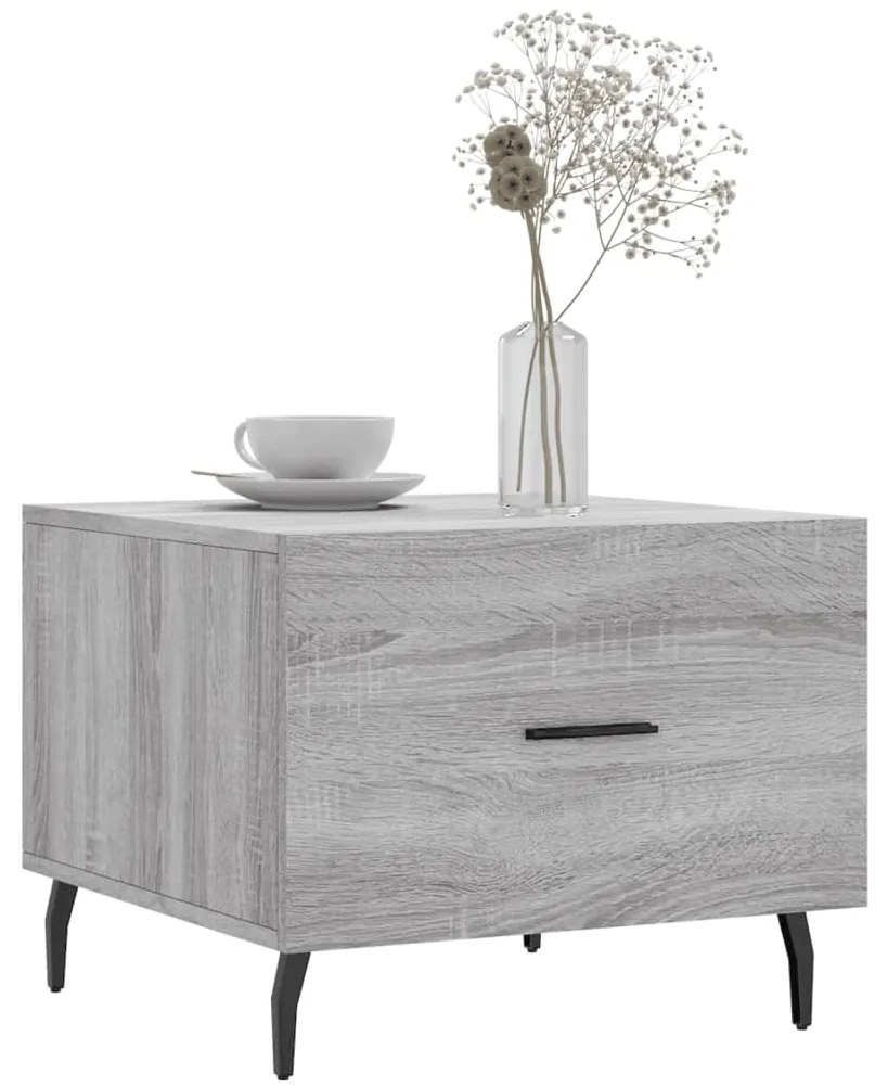 Mesas de centro 2 pcs 50x50x40 cm madeira proc. sonoma cinza