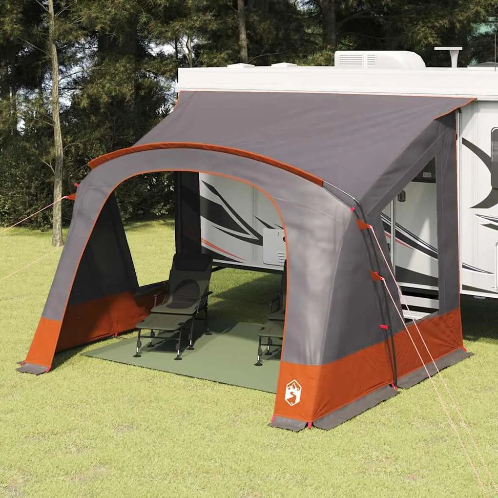 vidaXL Barraca de Caravana Cinza e Laranja 410 x 275 x 245 cm