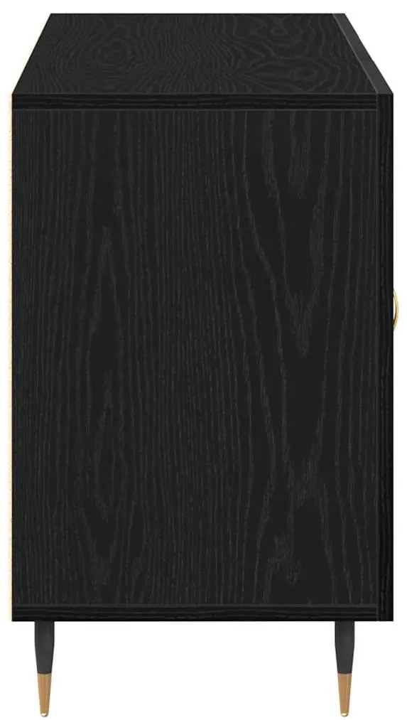 Aparador Preto Carvalho 100x36x60 cm Madeira Sintética