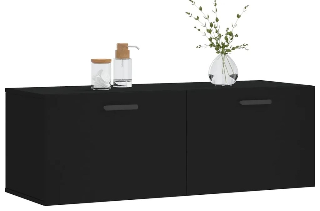Armário parede 100x36,5x35 cm derivados de madeira preto