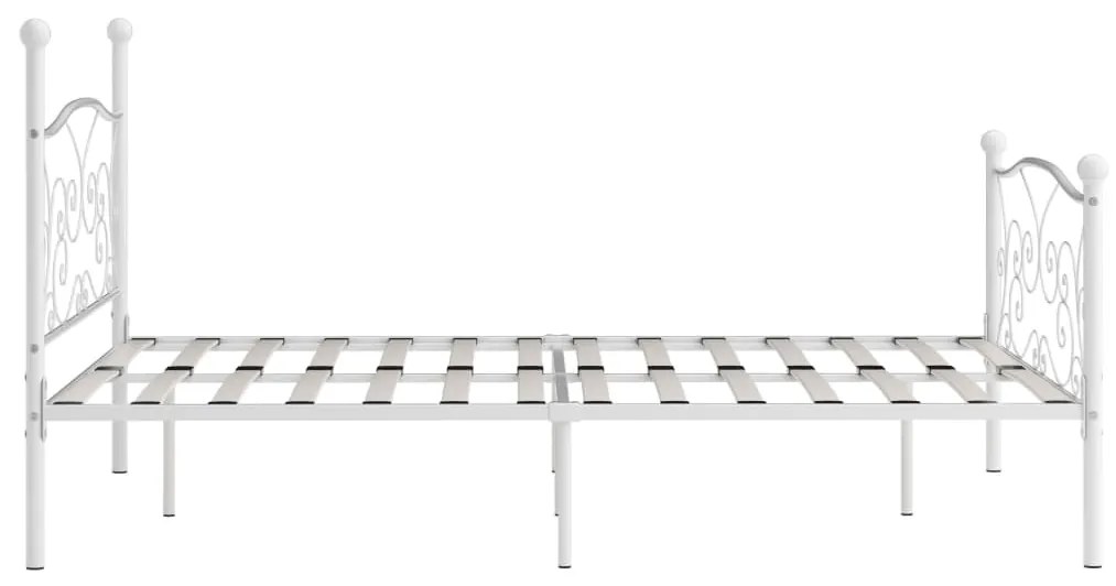 Estrutura de cama com estrado de ripas 140x200 cm metal branco