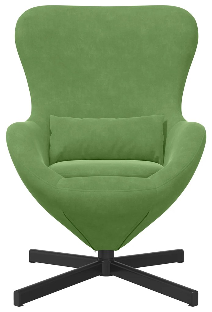Poltrona Egg VidaXL Verde Claro Veludo