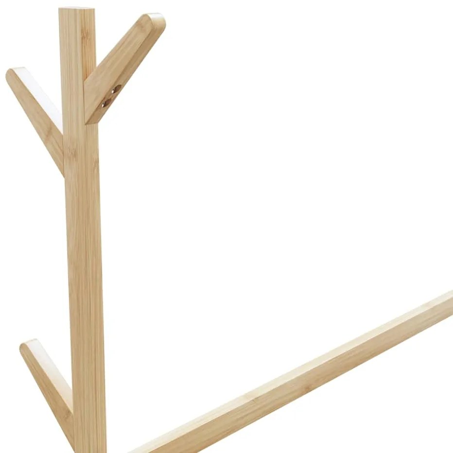 Cabide com ganchos e rodas 100x35x157 cm bambu