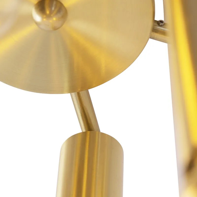 Candeeiro de teto Art Deco dourado 6 luzes - Tubi Art Deco