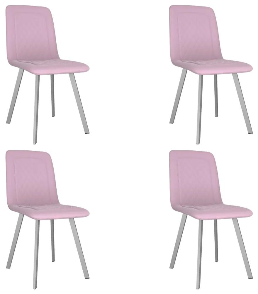 279428 vidaXL Cadeiras de jantar 4 pcs veludo rosa