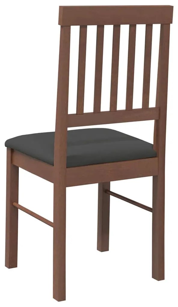 Cadeiras de jantar com almofadões 2 pcs madeira maciça castanho