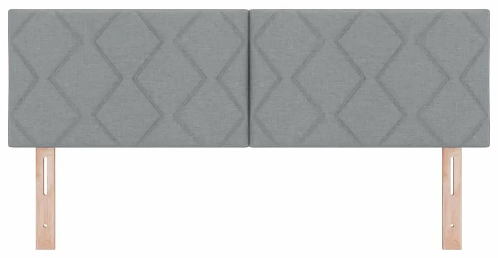 Cabeceira Design Blocos de Diamante Cinza Claro, 144 cm, em Tecido
