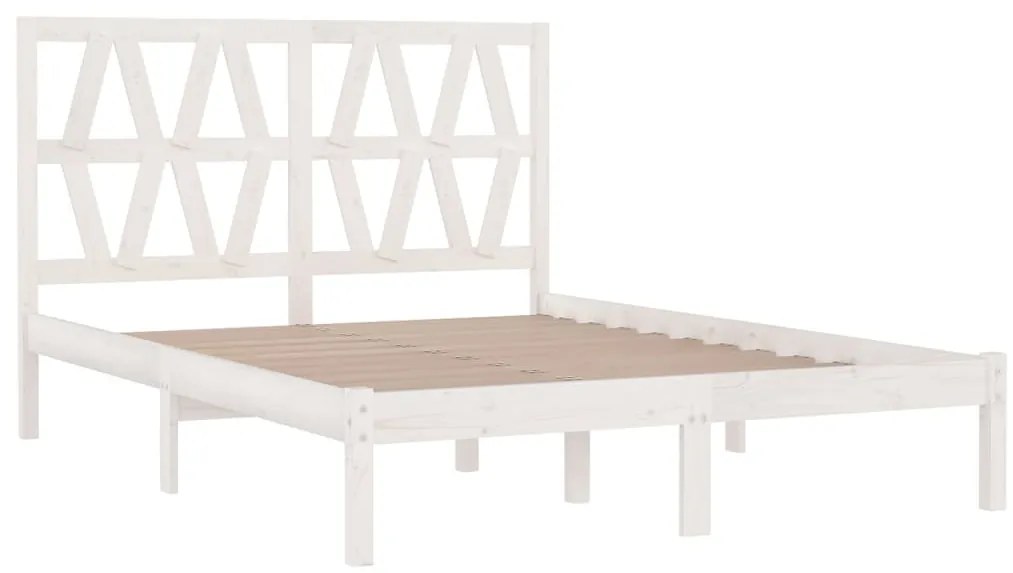 Estrutura de cama 120x200 cm pinho maciço branco