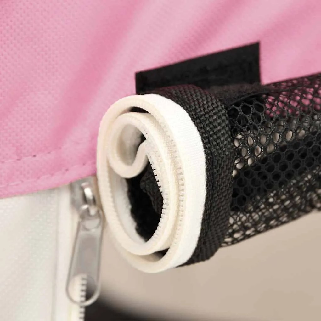 Parque dobrável p/ cão c/ saco de transporte 125x125x61cm rosa