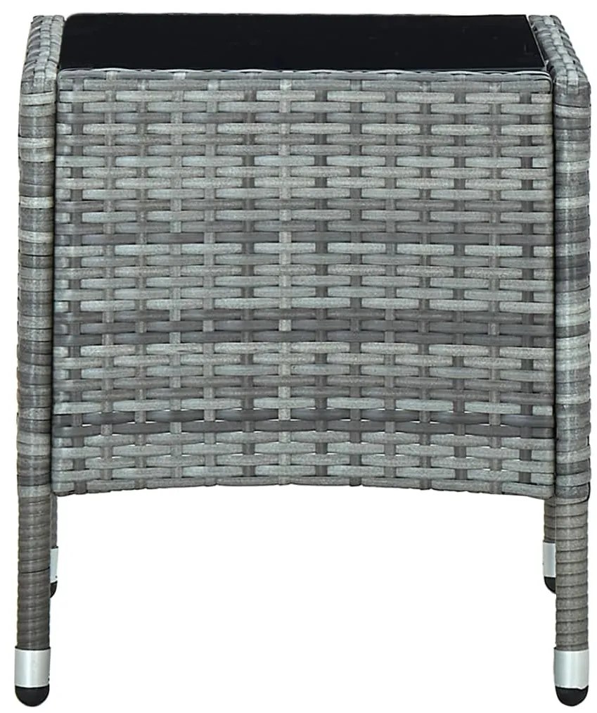 Mesa de jardim 40x40x45 vime PE cinzento