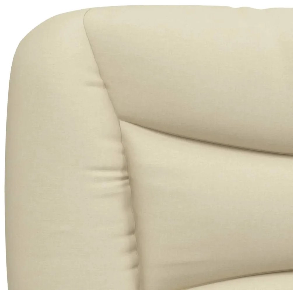 Estrutura de cama sem colchão 140x200 cm tecido cor creme