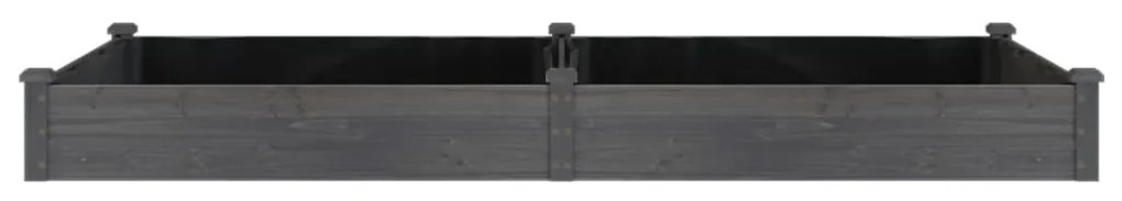 Canteiro elevado c/ forro 240x120x25 cm abeto maciço cinzento