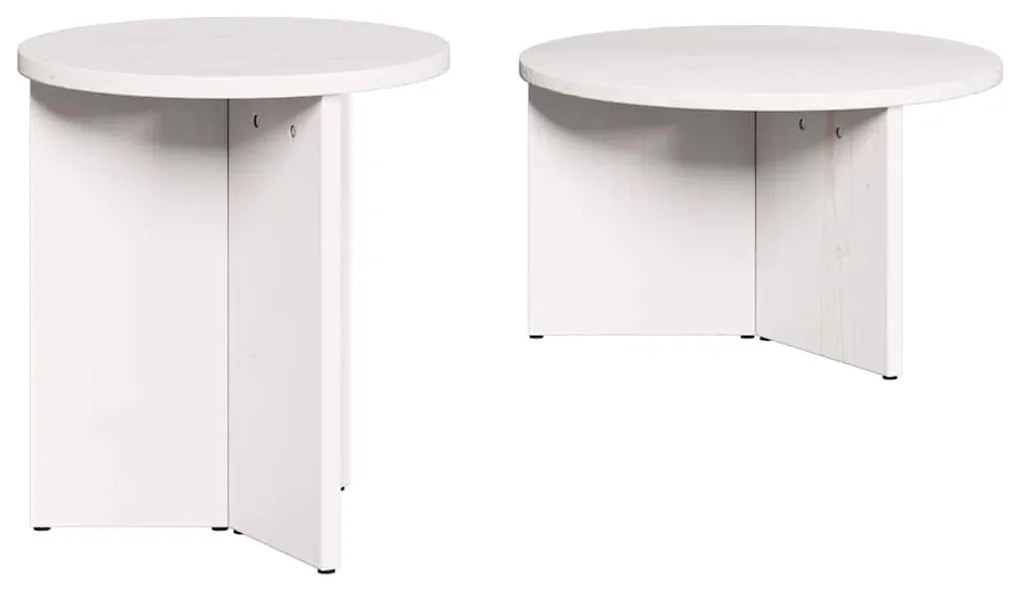 Conjunto de Mesas de Café 2 pcs Branco 49 x 49 x 28 cm