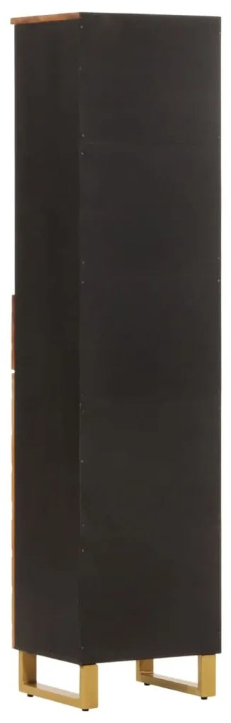 Armário para WC 38x33,5x160 cm mangueira maciça castanho/preto