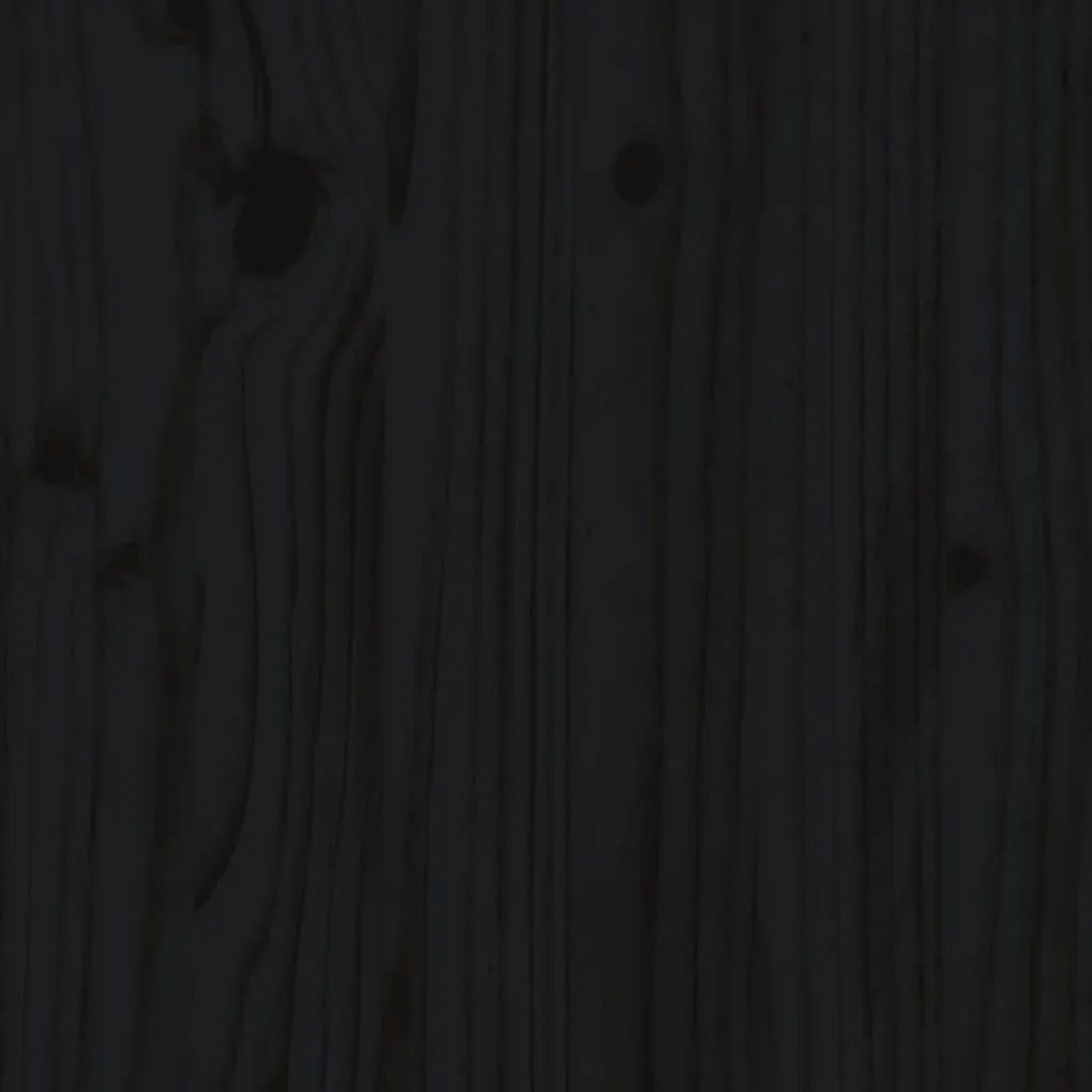 Estrutura de cama com cabeceira 200x200 cm madeira maciça preto