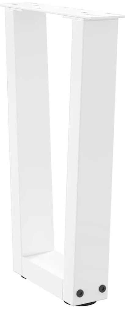 Pés para mesa de centro em V 2 peças Branco 38x(42-43,3) cm Aço