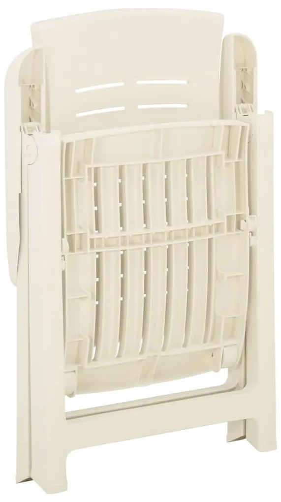 Cadeiras de jardim reclináveis 2 pcs plástico branco