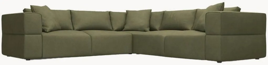 Sofá de canto reversível em chenille Esther (5 lugares)