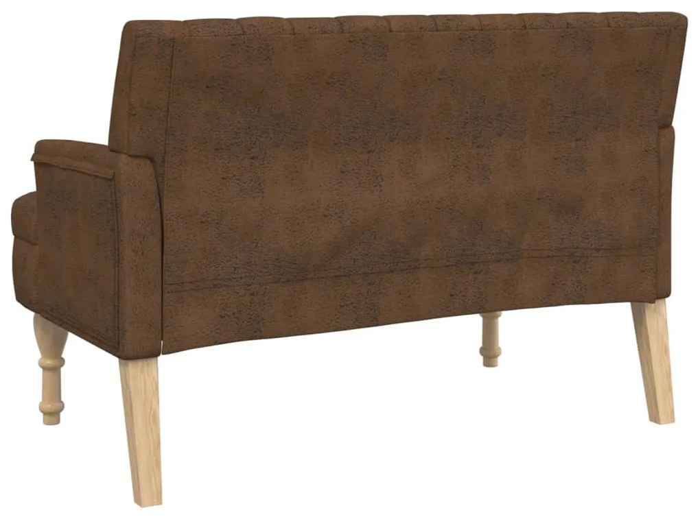 Banco c/ almofadões 113x64,5x75,5cm camurça artificial castanho