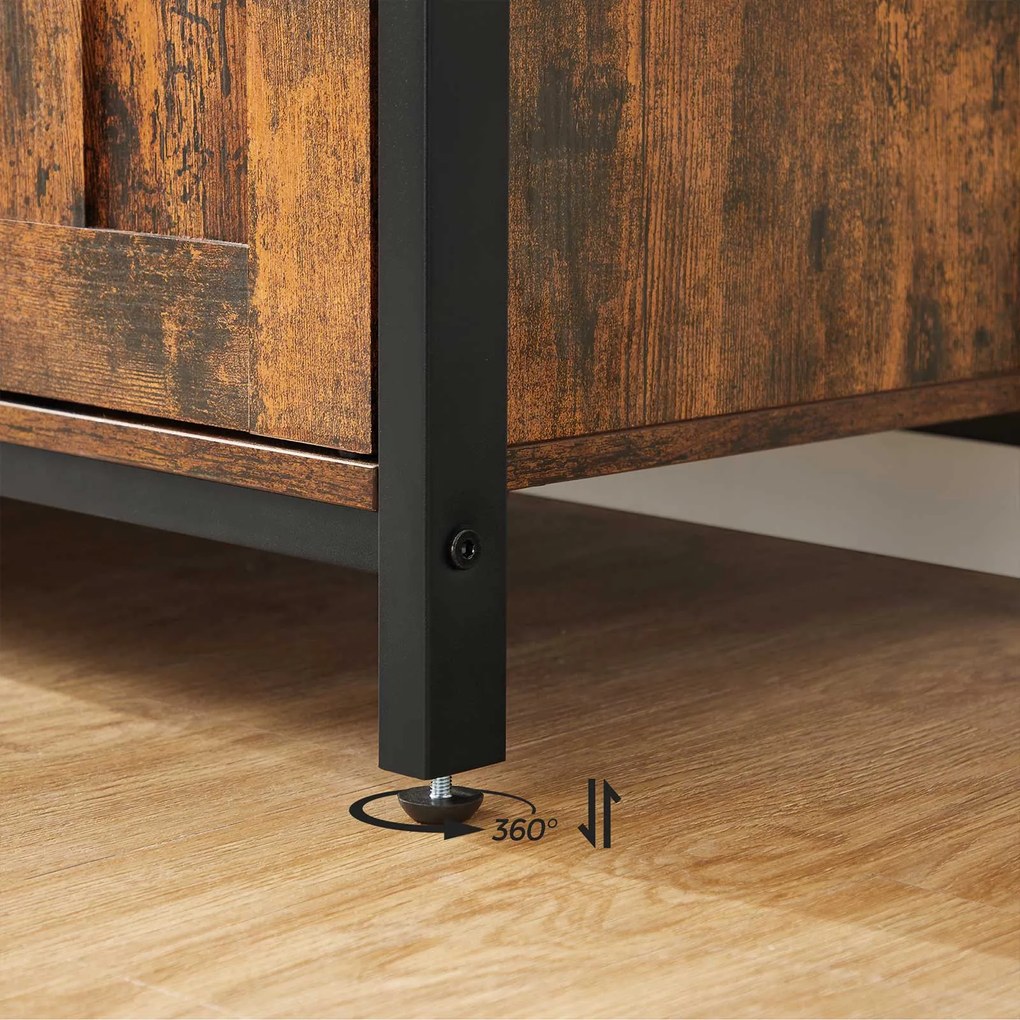 Aparador 100 x 35 x 81,4 cm castanho vintage-preto
