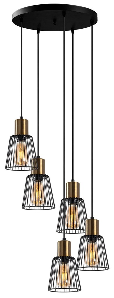 Candeeiro de Teto Kemtel – Preto Antique – 48 x 48 x 115 cm