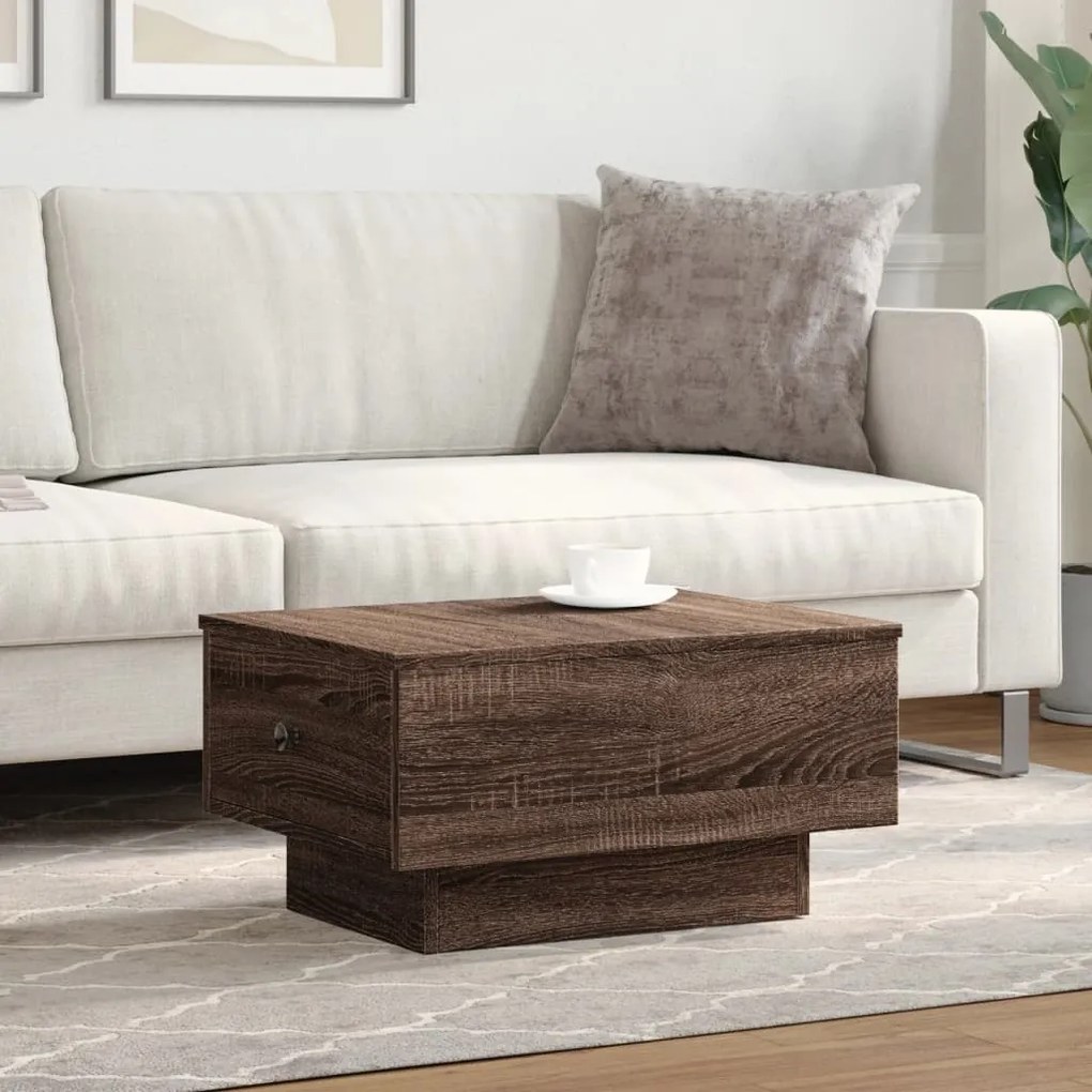 Mesa de centro 60x45x31 cm derivados madeira carvalho castanho