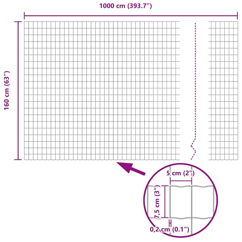 Cerca Euro 1,6x10 m Aço Galvanizado