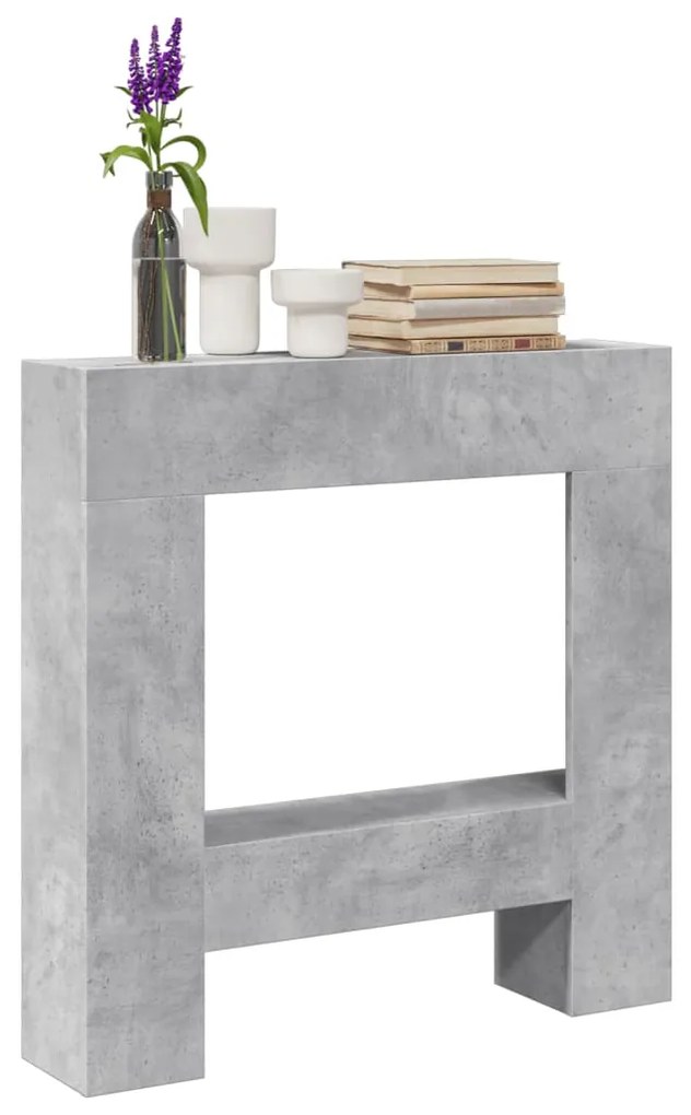 vidaXL Cornija lareira 81x18x82 cm derivados madeira cinza cimento