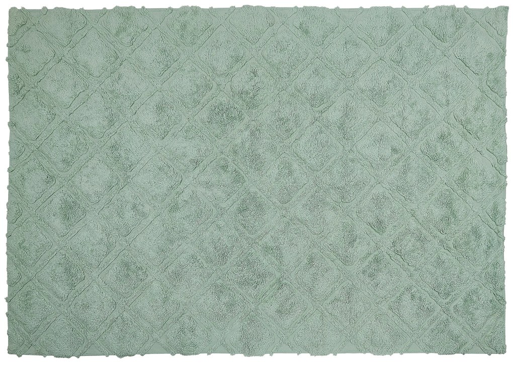 Tapete em algodão verde 160 x 230 cm HATAY Beliani