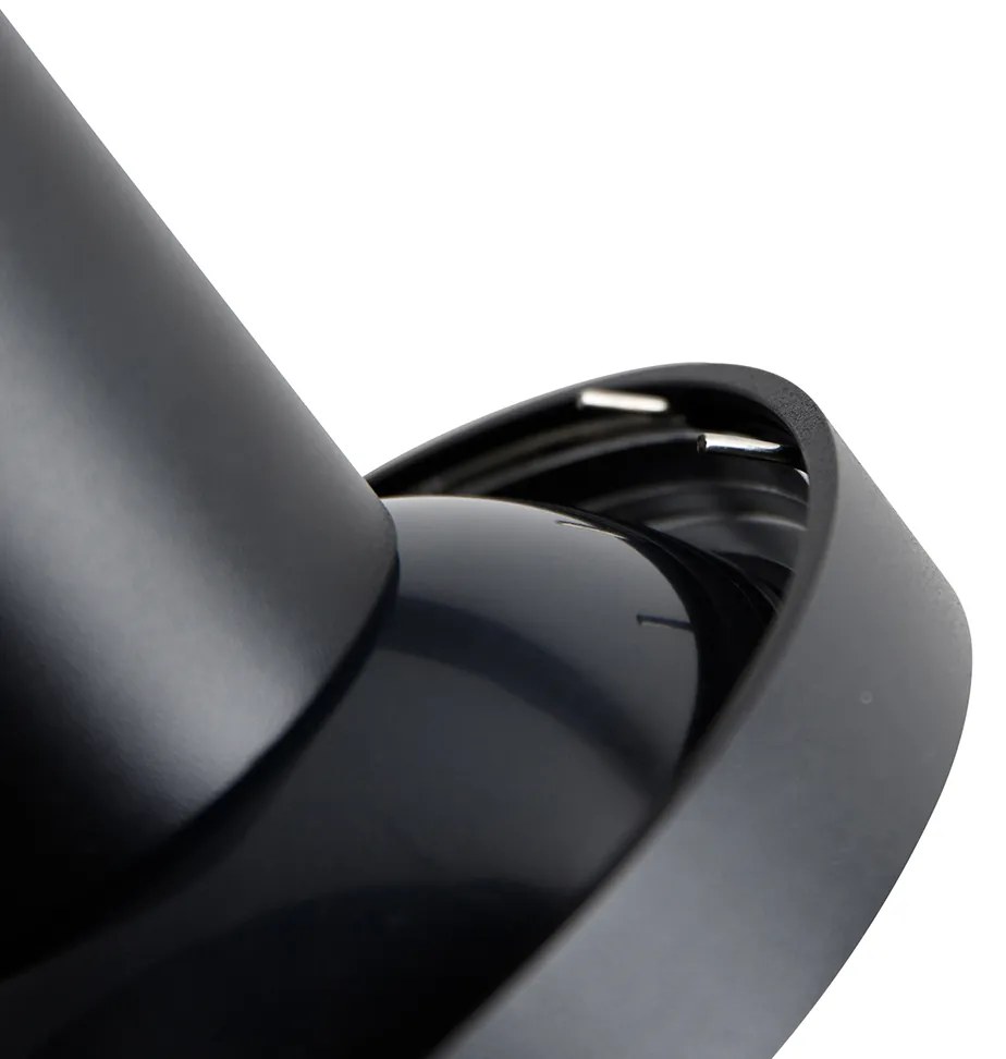 Foco de calha moderno trifásico preto AR111 - Jeany