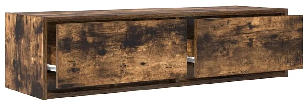 Armário de TV vidaXL Carvalho Fumê 100x31x25,5 cm Madeira de Engenhari