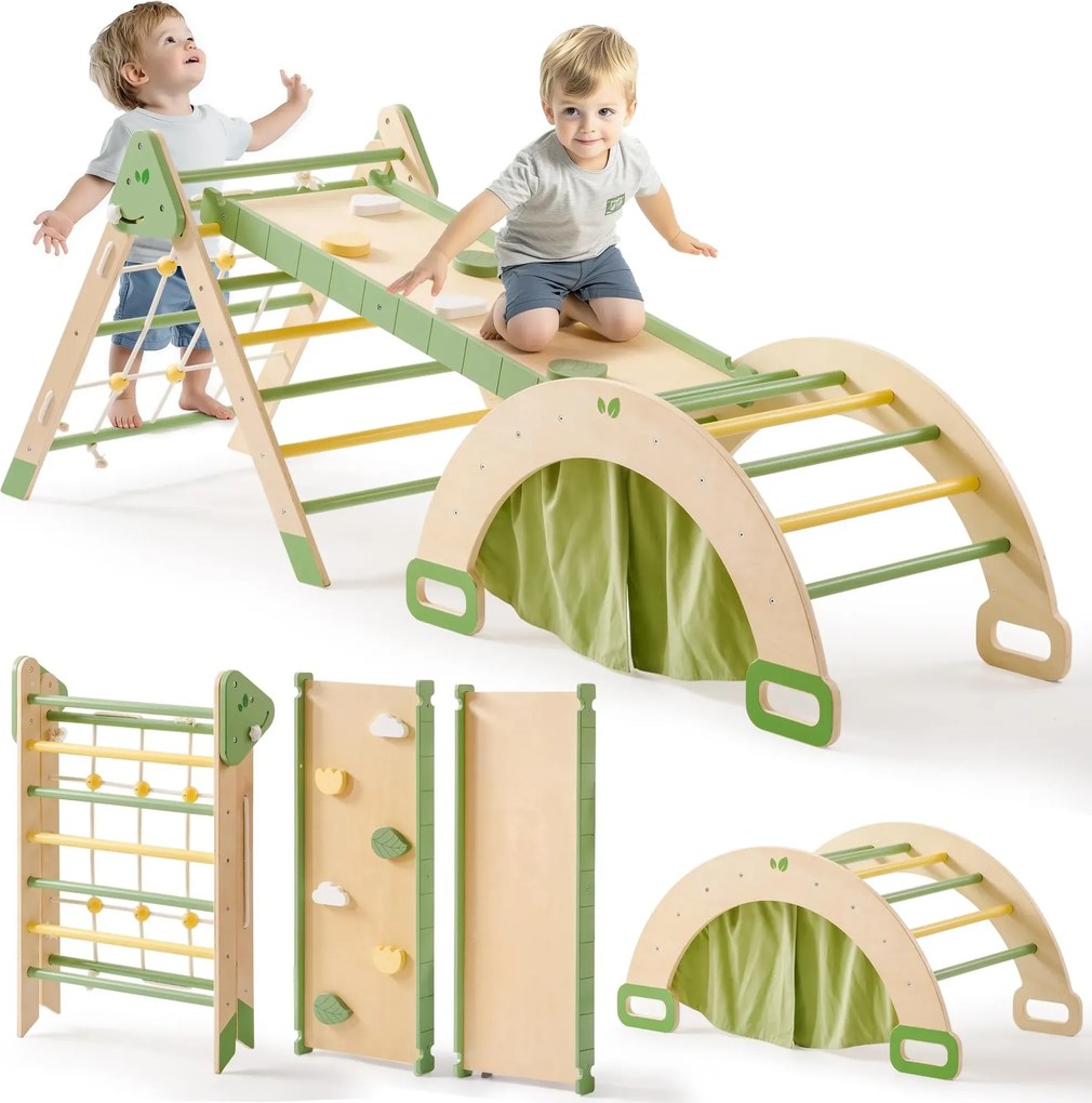 Conjunto de escalada 5 em 1 para crianças Verde
