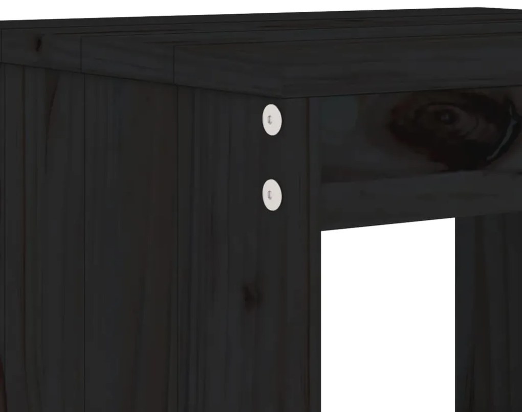 Bancos de bar 2 pcs 40x36x75 cm madeira de pinho maciça preto