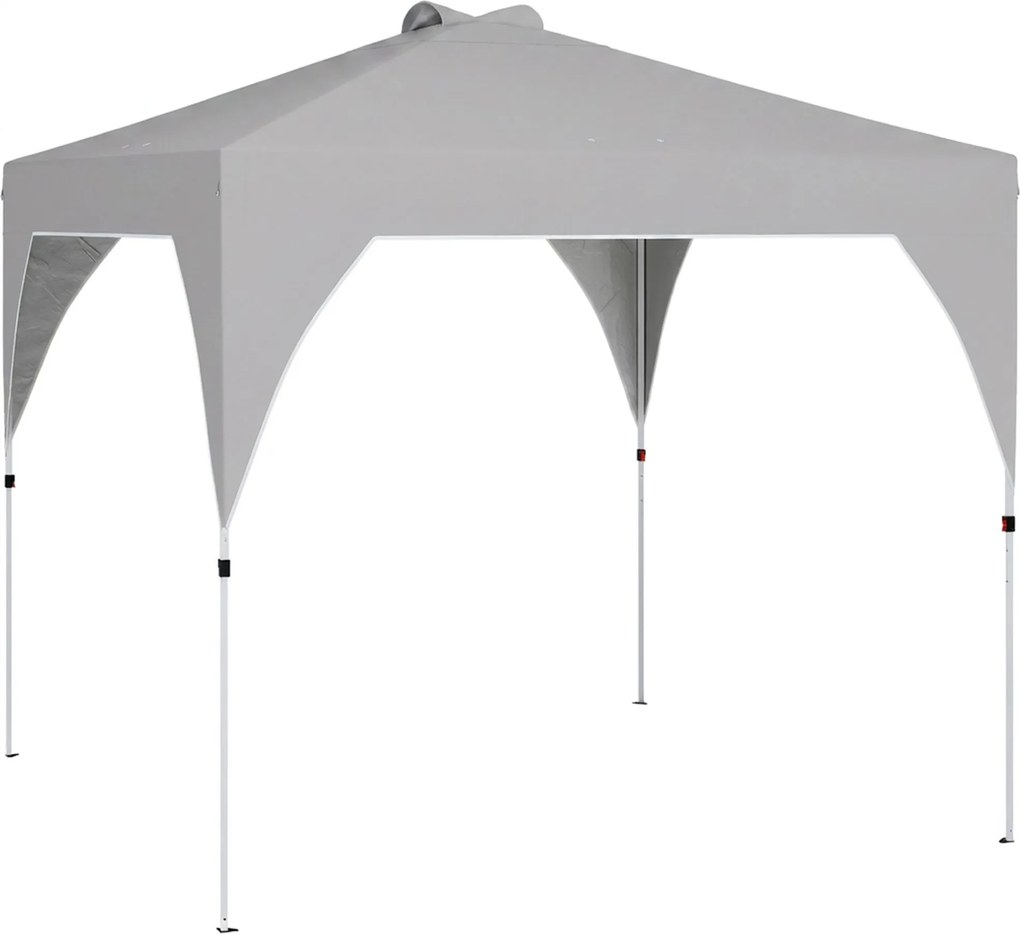 Outsunny Tenda Dobrável 3x3 m Pop-up Tenda de Jardim com Bloqueio Central UPF50+ Altura Ajustável 3 Níveis Bolsa de Transporte Cinza | Aosom Portugal
