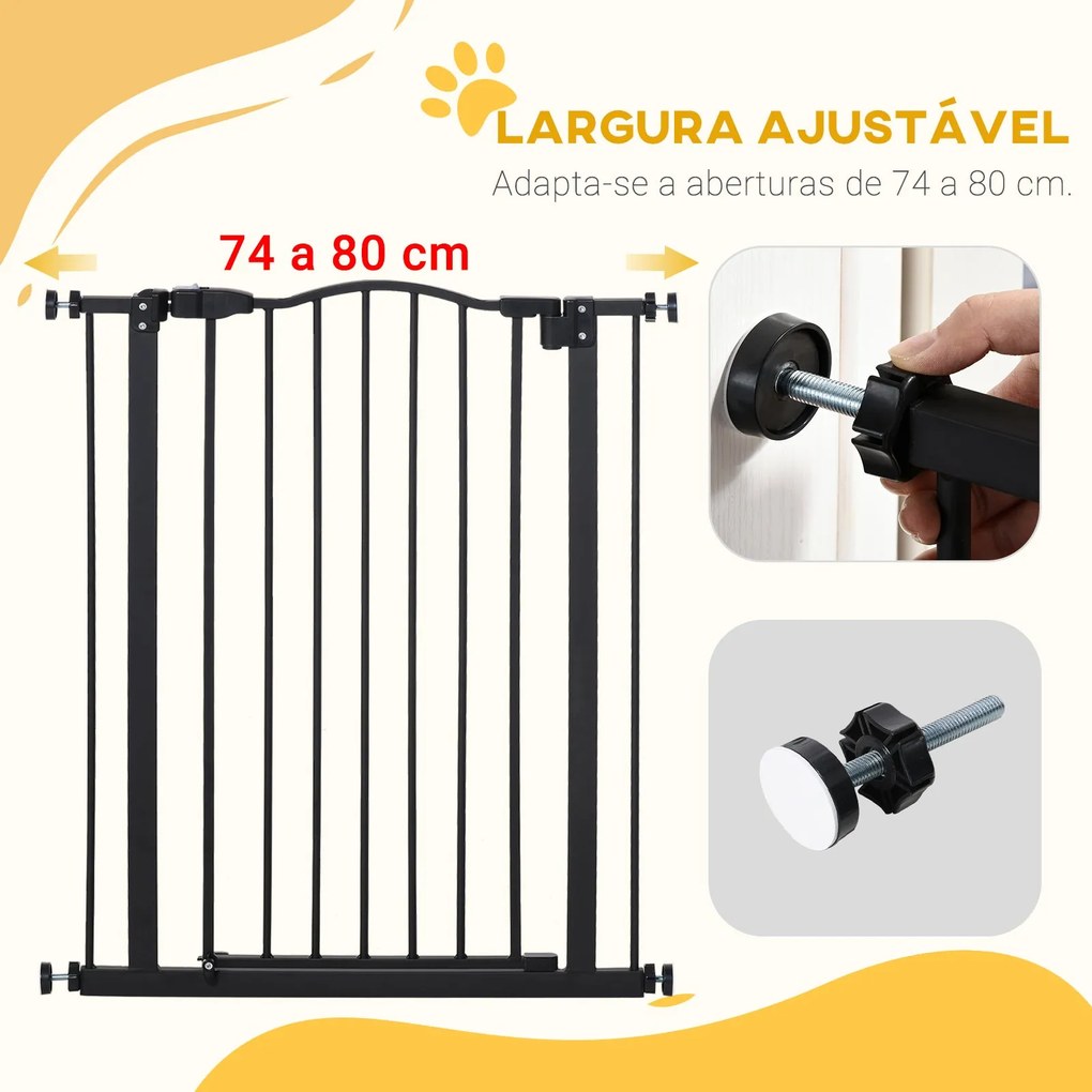 PawHut Barreira de Segurança para Cães Barreira com Largura Ajustável