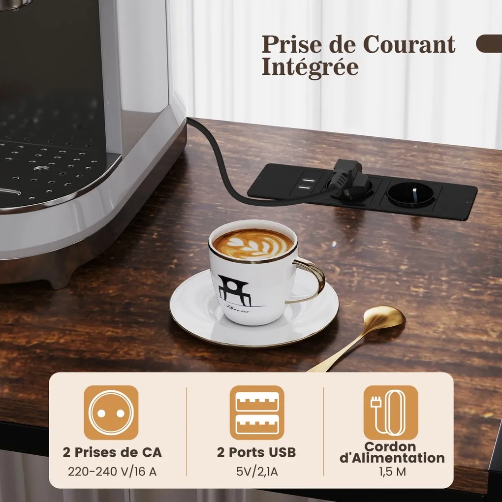 Prateleira de cozinha com tomada para vinho para 9 garrafas prateleira de pé com armário preto