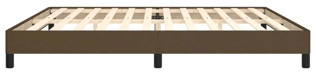 Estrutura de cama sem colchão 200x200 cm tecido castanho-escuro