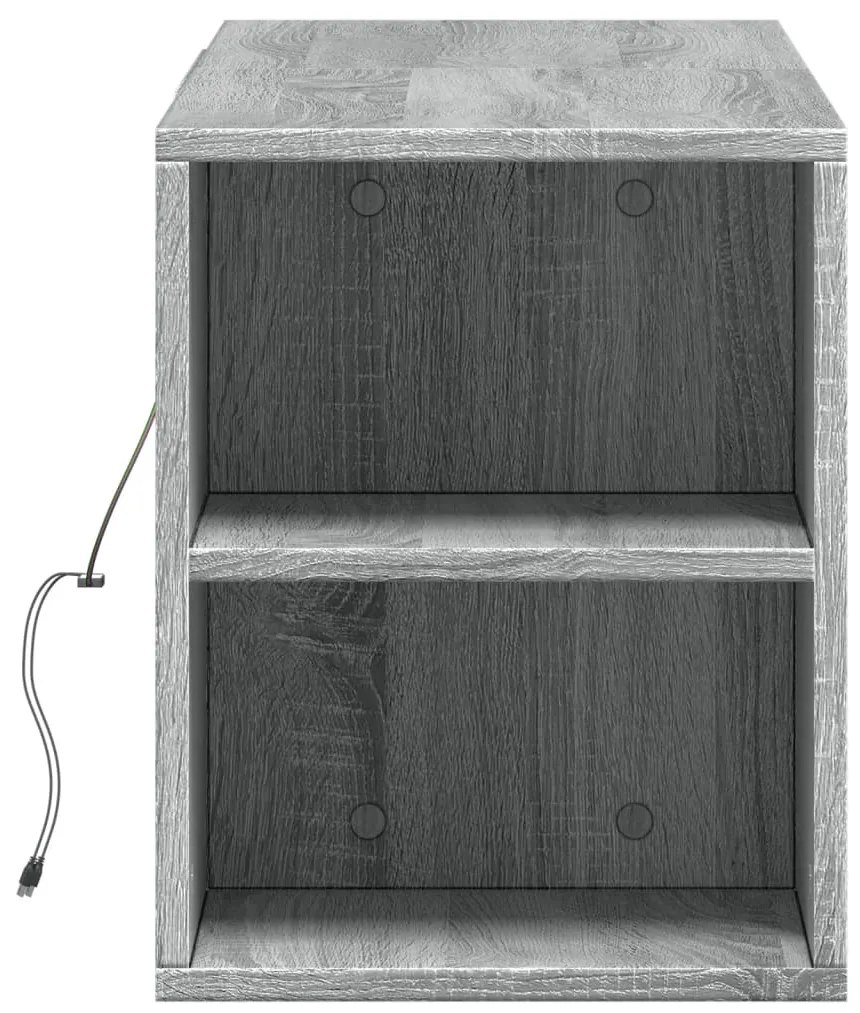 Móvel de parede p/ TV c/luzes LED 135x31x39,5cm cinzento sonoma